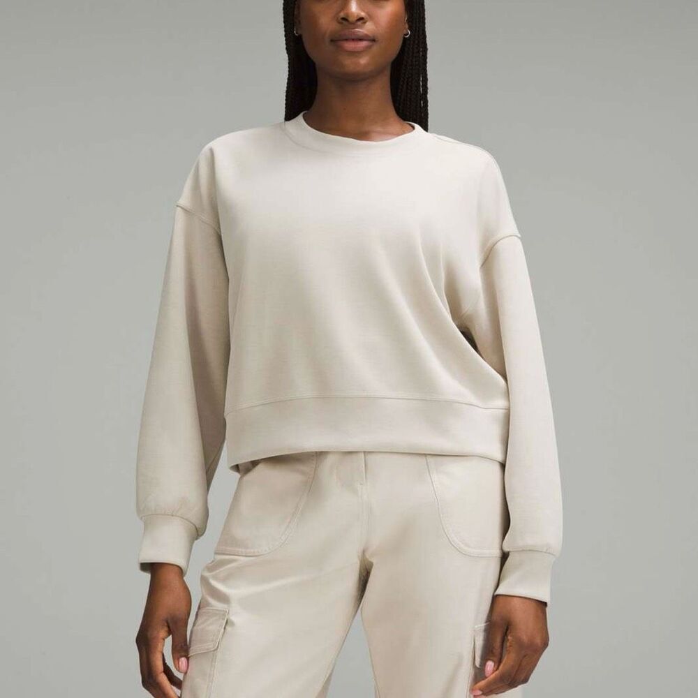 Lululemon Softstreme Perfectly Oversized Cropped Crew 8 Mojave Tan 8